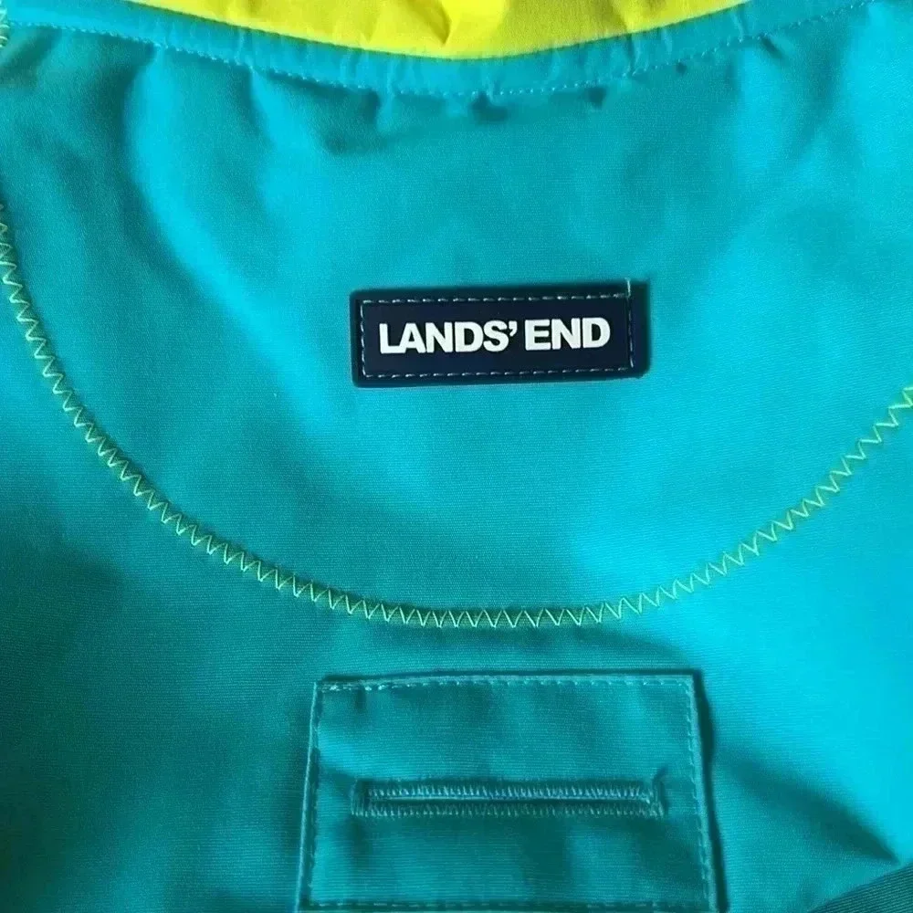 Lands’ End Dog Solid Squall Jacket Coat Scuba Blue